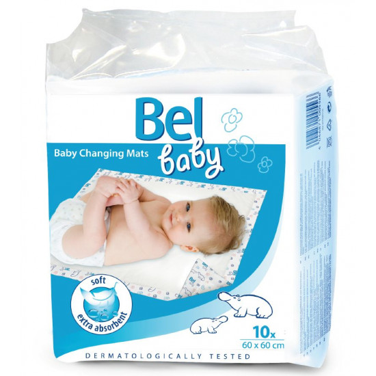 Bel Baby Changing Mats - детские впитывающие пеленки с рисунком, размер 60?60 см, 10 шт.